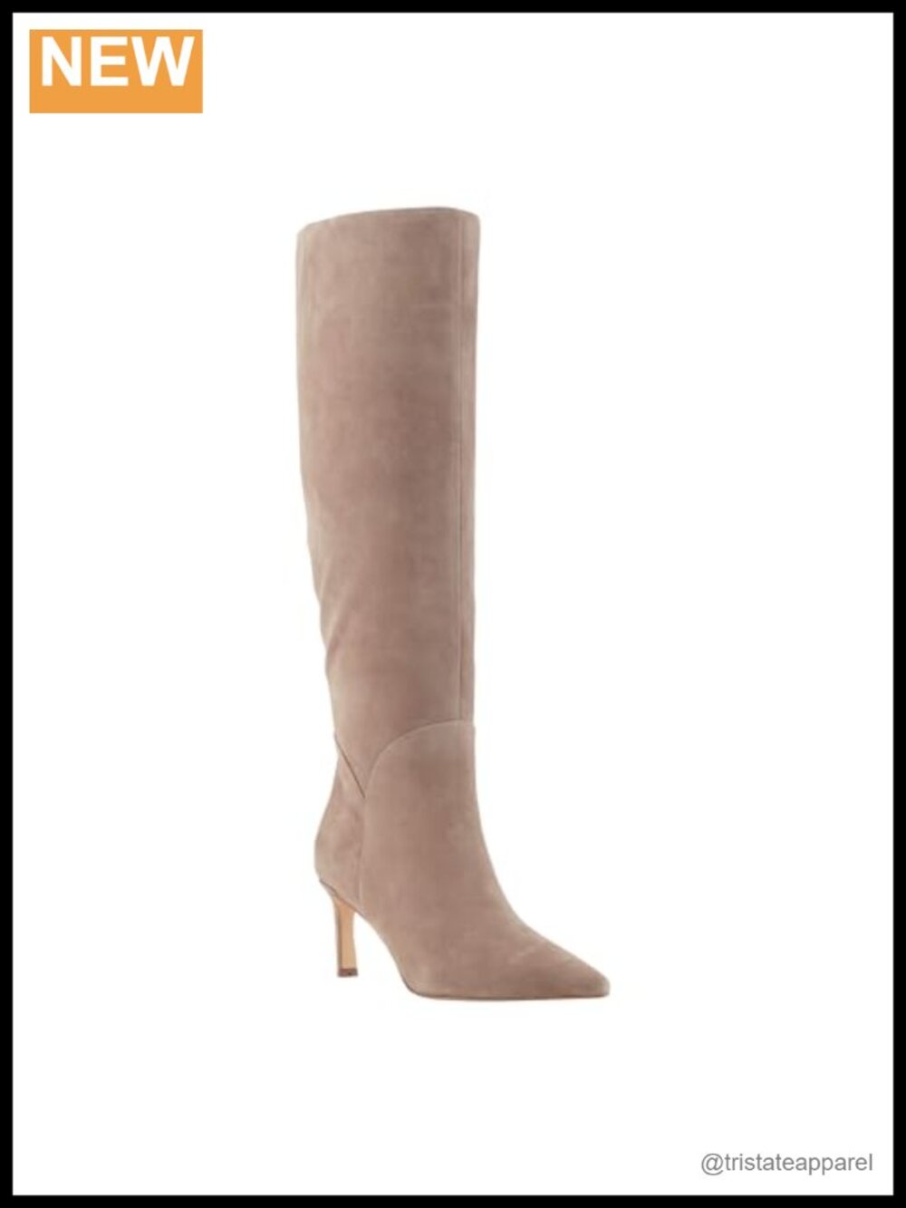 Wide Calf Knee High Dress Boots Suede Stiletto Heel Pointy Toe Zip